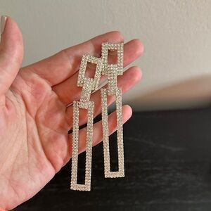 Elegant Silver Geometric Drop Earrings